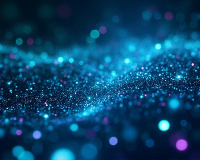 Futuristische Visualisierung von Quanten-Datenströmen und KI-Netzwerken