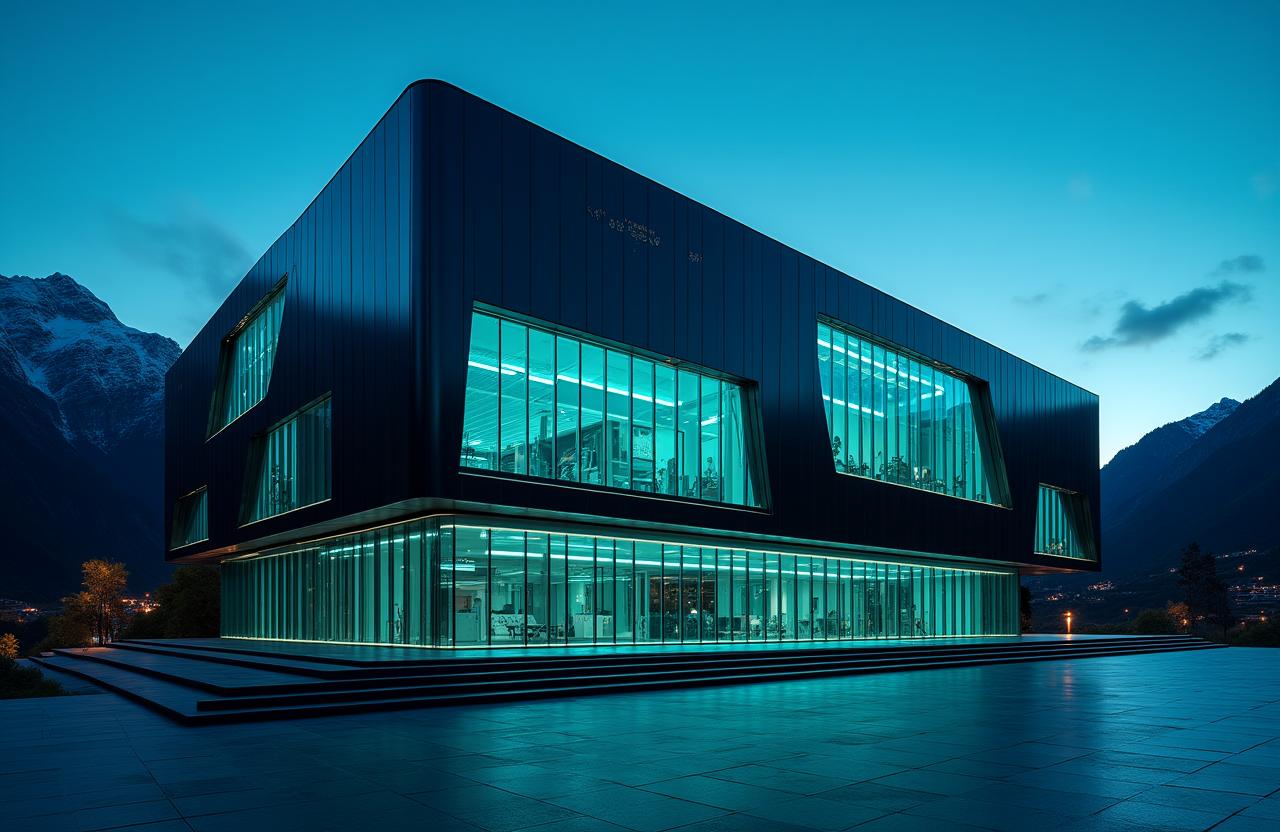 Futuristisches Schweizer Forschungslabor Architektur